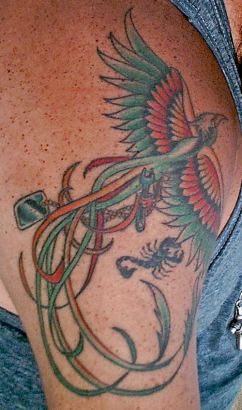 Phoenix And Scorpio Pic Tattoo On Arm