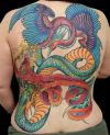 phoenix fight with dragon image tattoo on back
