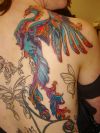 phoenix and butterfly tattoo on back