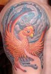 phoenix pic tattoo on right arm