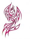 red tribal phoenix tattoo