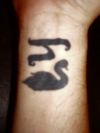 swan tat with text