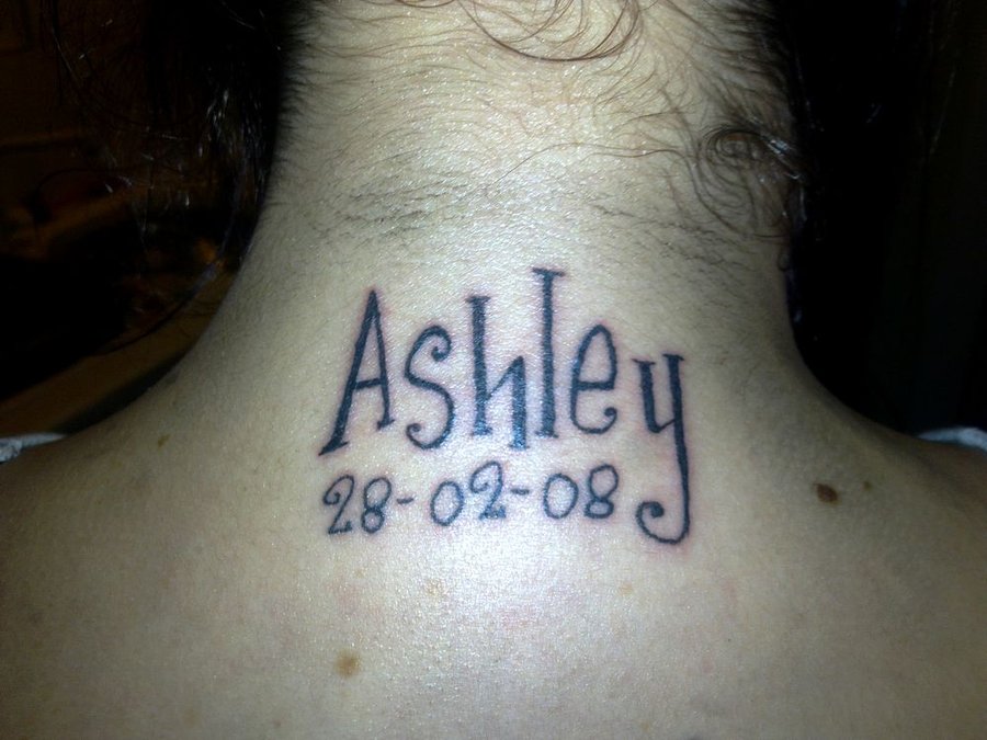 ashley name neck tattoos ashley name neck tattoos
