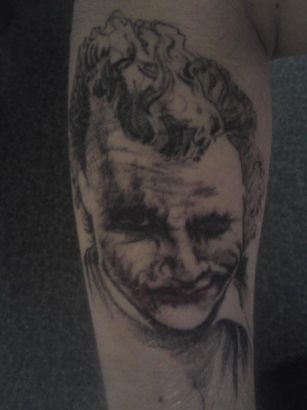 Joker Tattoo Pic On Leg