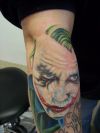 joker tattoo on elbow