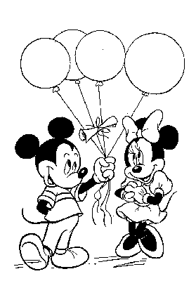 Micky And Mouse With Balloon Tattoo