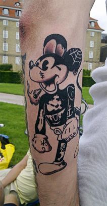 Micky Mouse Pic Tattoos On Arm