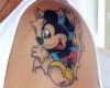 mickey mouse pic tattoo on shoulder