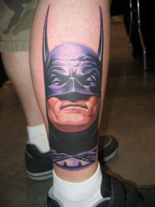 Batman Tattoo On Leg