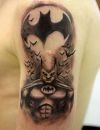 batman and bat tattoo