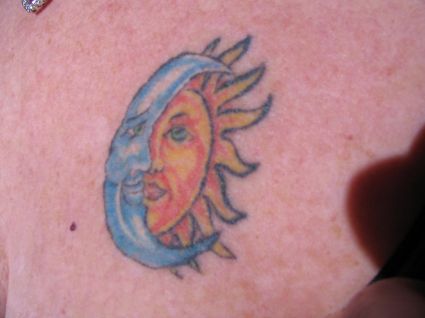 Mexican Sun And Moon Tattoo