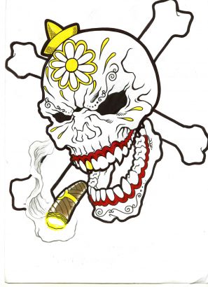 Mexican Skull And Cross Bone Tattoo