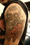 mexican skull and rose tattoo