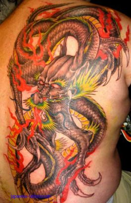 Dragon Pic Tattoo On Side Back