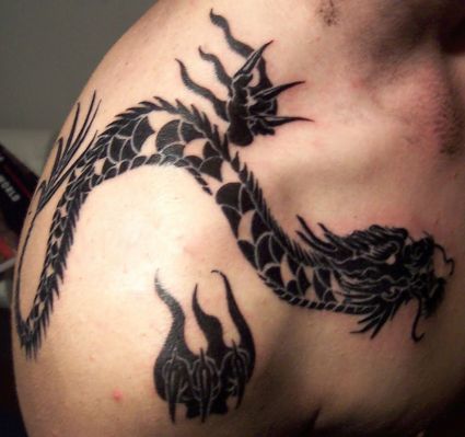 Dragon Pic Tattoo On Shoulder