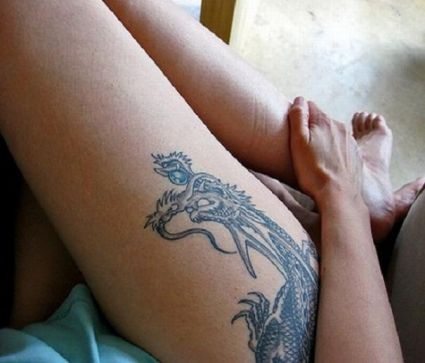 Erotic Dragon Pic Tattoo On Thigh