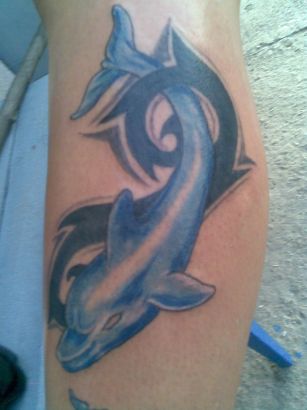 Dolphin And Tribal Tattoo