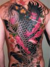 koi fish tattoos design on back