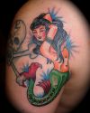 mermaid and skull tattoo