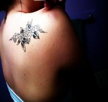 Daisy Flower Tattoos On Back