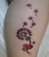 dandelion flower and heart tattoo