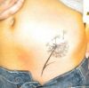 dandelion flower tattoo on lower stomach
