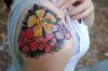 Hibiscus flowers tattoo on shoulder