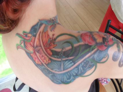Flower Tattoo Inked On Shoulder