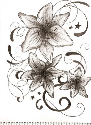 Lily Flowers Tattoo Design