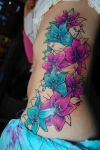 Colored Flowers Tattoos