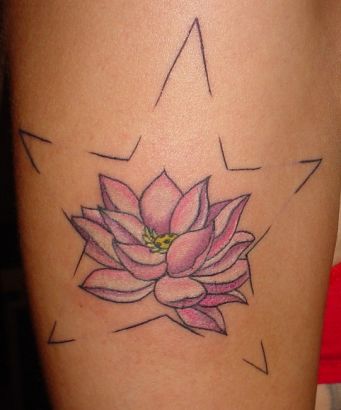 Tattoo Lotus On Leg