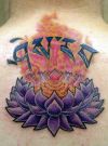 flaming purple lotus tattoo