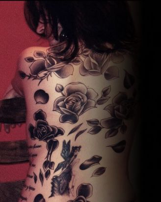 Rose Tattoo Inked On Back...