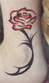 rose ankle tattoo design