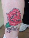 rose leg pic tattoo design