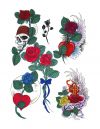 roses and skull tattoos
