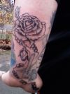 Rose tat with pearl