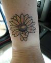 sunflower pic wrist tattoo
