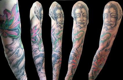 Buddha Tattoo On Full Sleeve