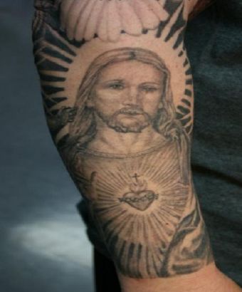 Jesus Tattoos Image On Sleeve