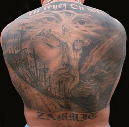 Jesus Back Tattoos For Man