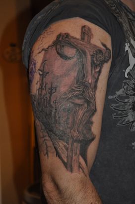 Jesus Pic Tattoo On Arm