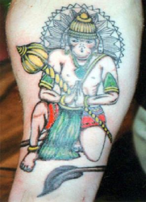 Hanuman Pics Tattoo On Thigh