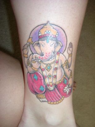 Ganesh Tats Pics On Leg