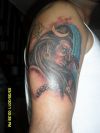 God Tattoo Design On Man Arm