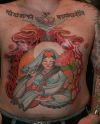 indian godess tattoo on stomach