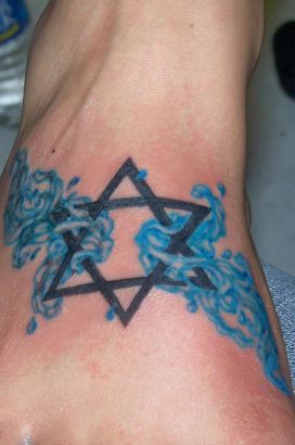 Hexagram And Jewish Aquarian Tattoo