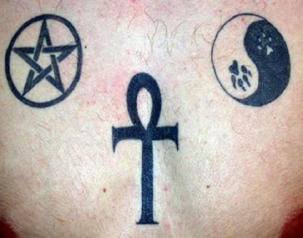 Pentagram And Yin Yang Tattoo