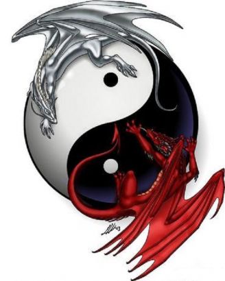 Yin Yang And Dragon Image Tattoo
