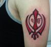 khanda tattoo on arm